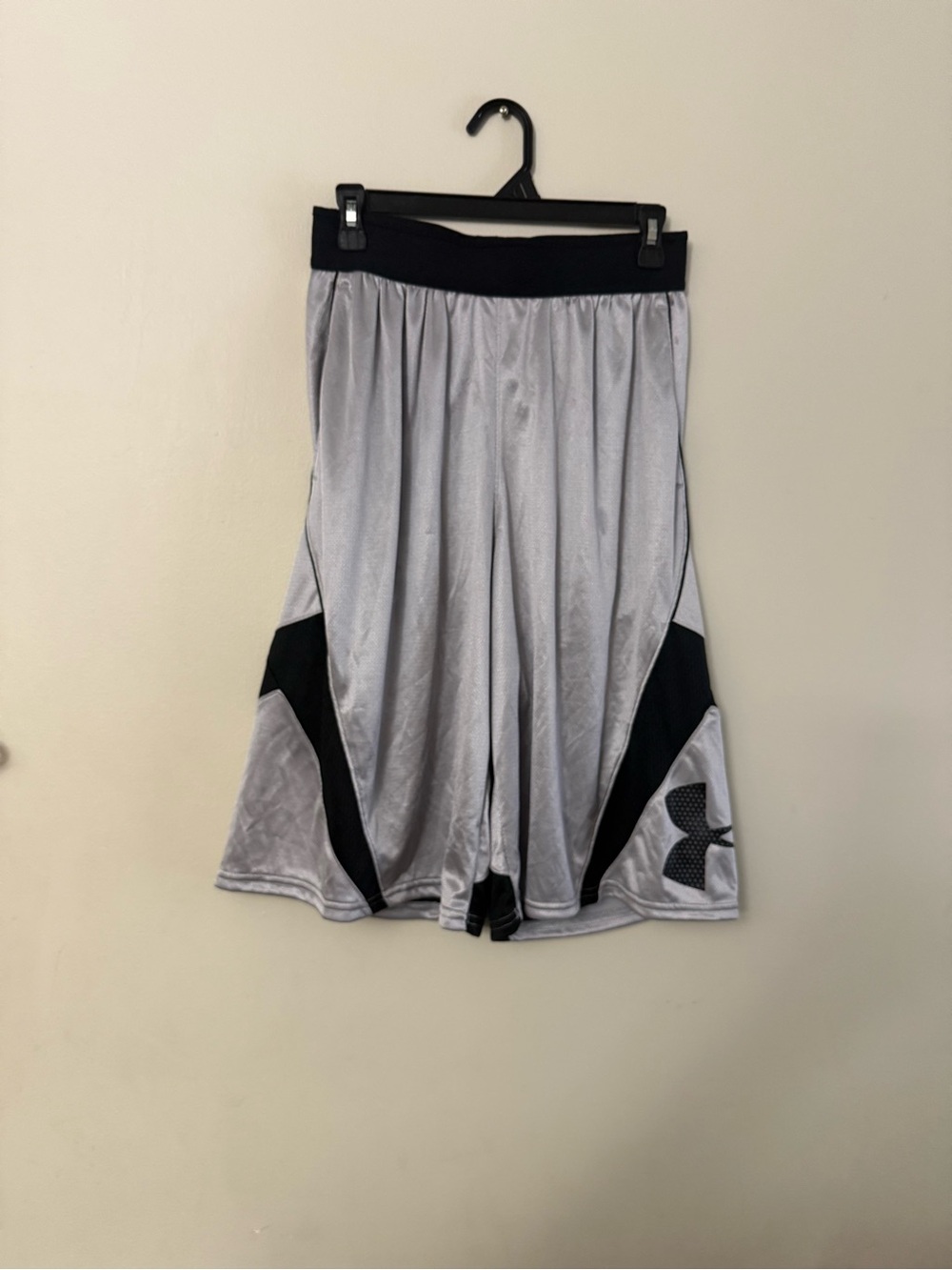 Under Armour Silver and Black Performance Basketball Shorts